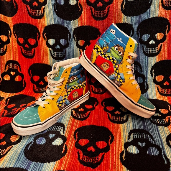 Vans Shoes - Colorful High-Top Vans Sneakers with Sesame Street Design